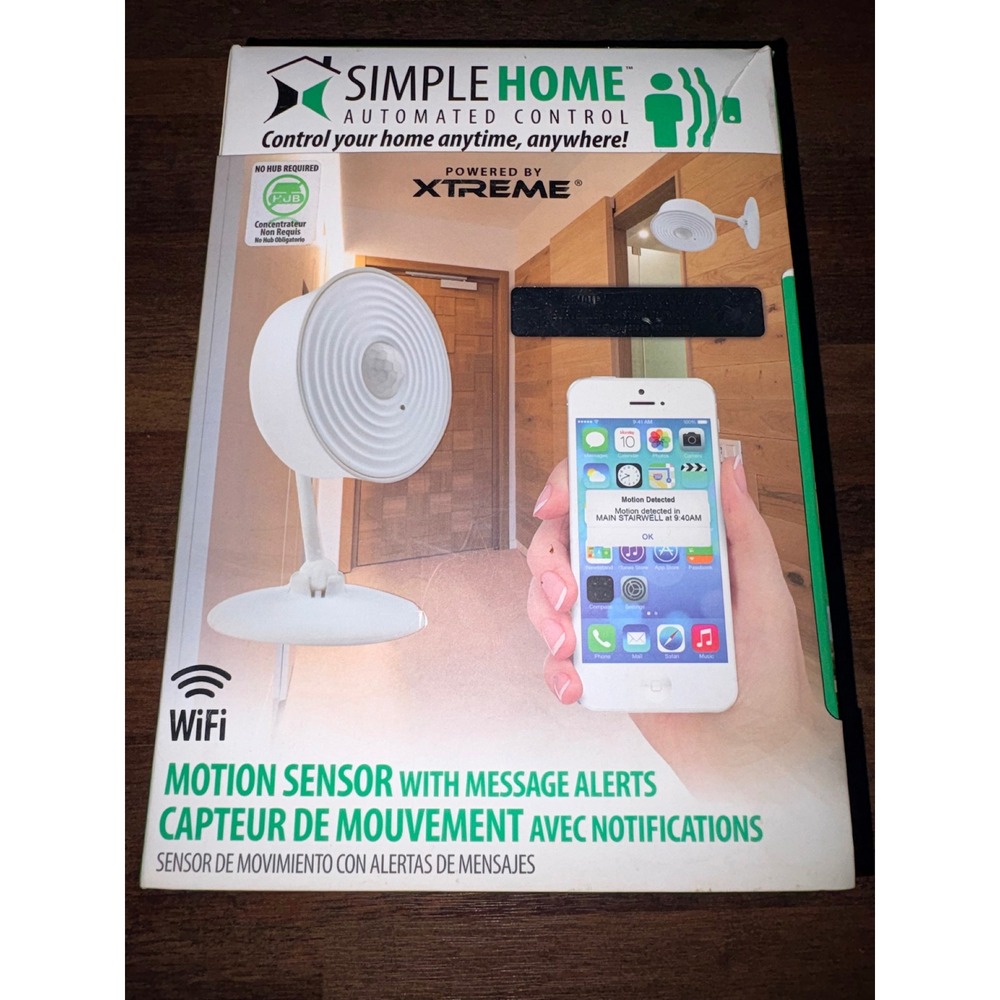 Simple Home WiFi Motion Sensor Xtreme Smart Home Alert System XHS7-1001 OPEN BOX